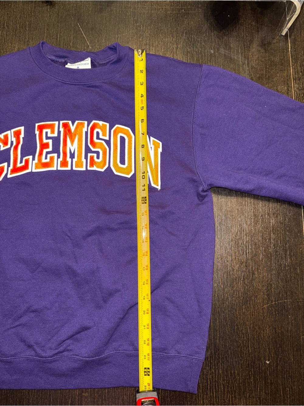 Vintage Champion Clemson Tigers Purple Sweatshirt Orange & White Logo - Picture 5 of 8